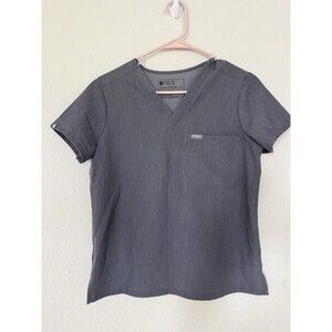 Figs Catarina One Pocket Scrub Top Graphite Gray Size XS